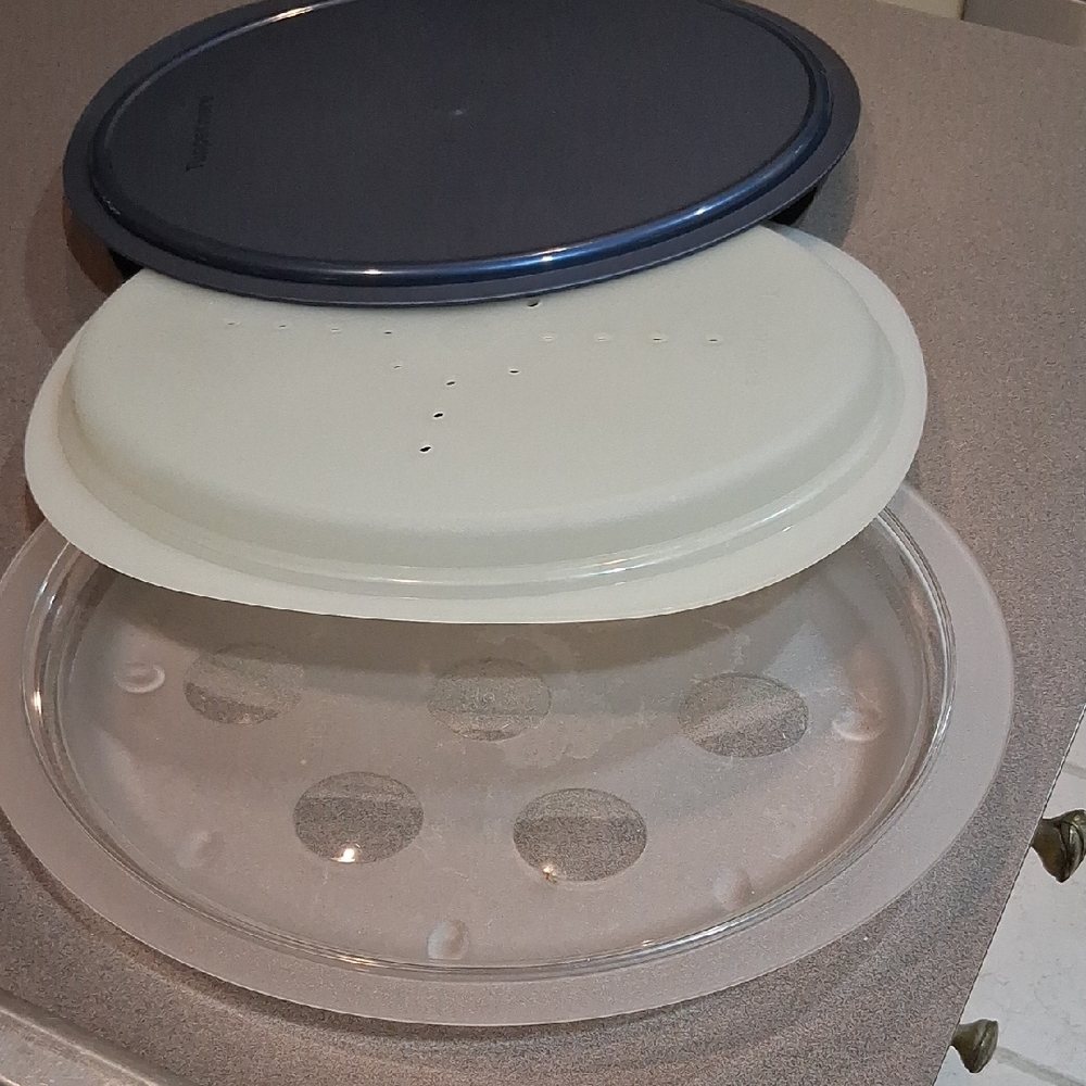 Tupperware Blue and White Steamer Set